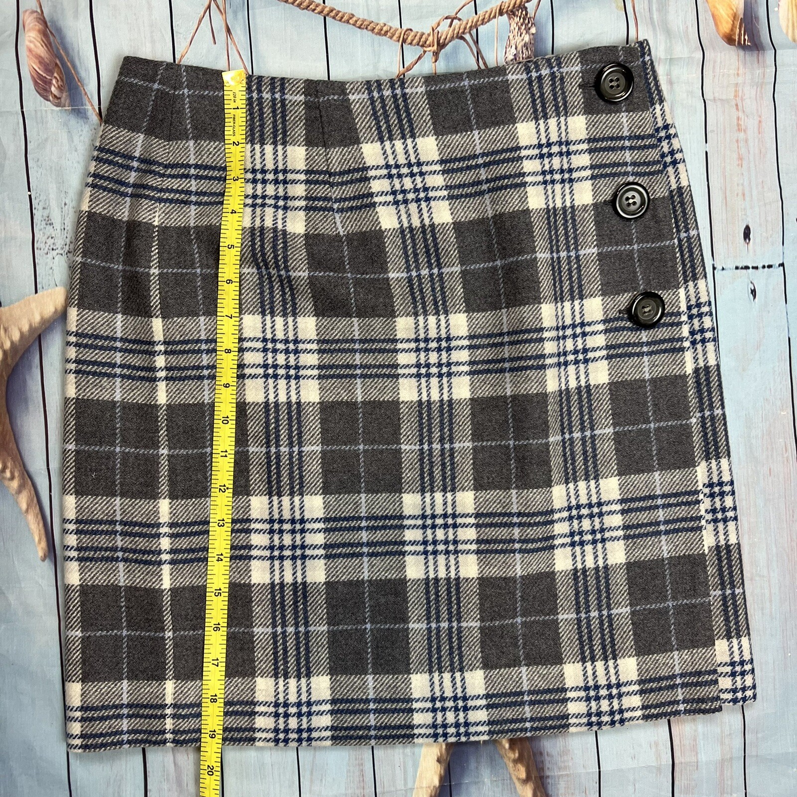 Pendleton 100% Wool Side Button Wrap Skirt Lined … - image 9