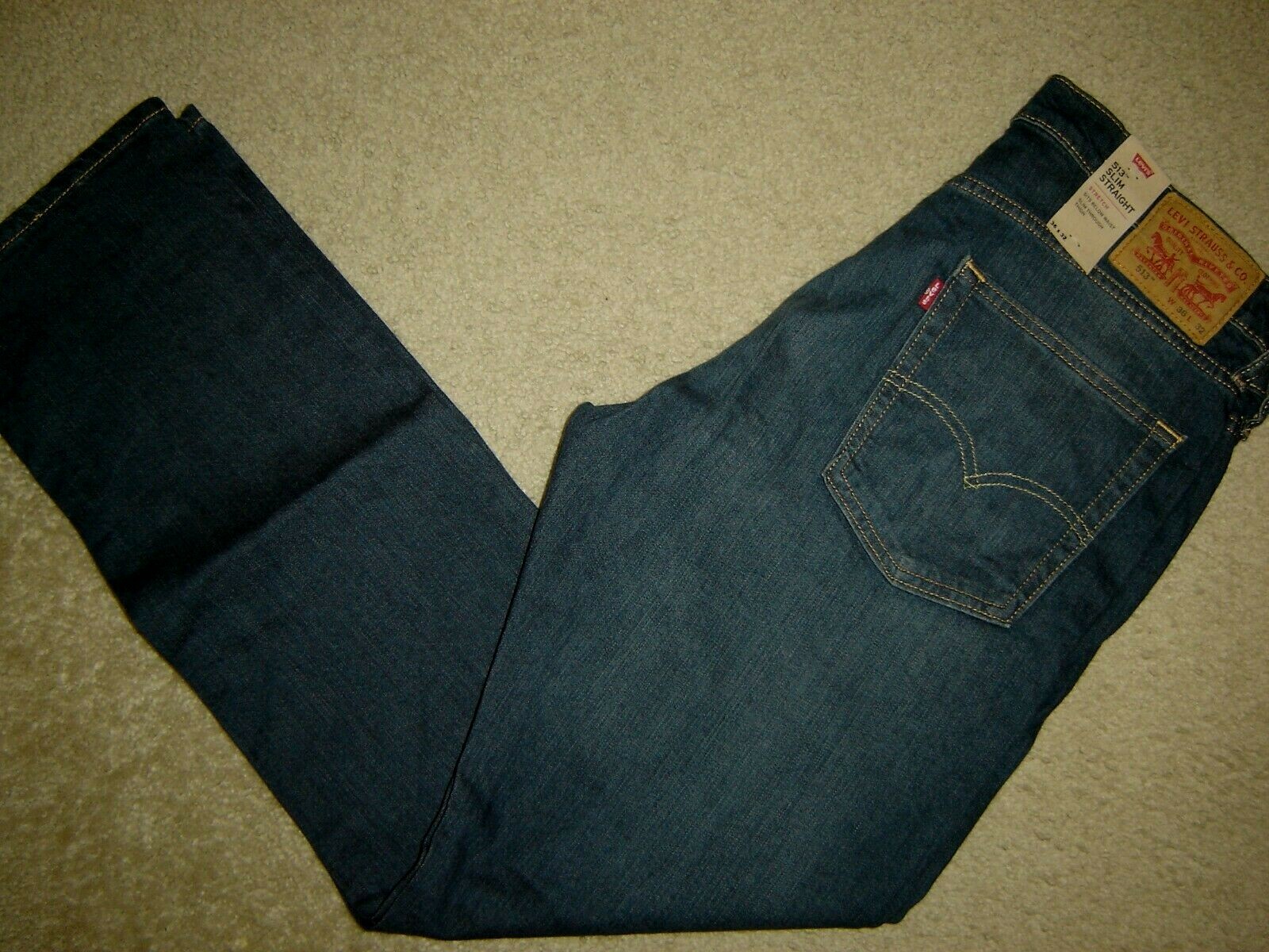 NWT Levi's 513 jeans 36 x 32 Slim 
