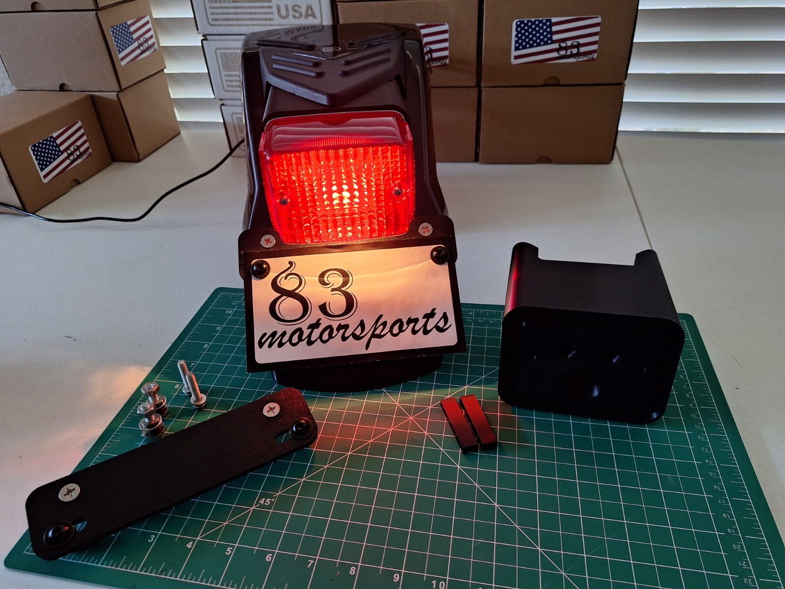 Yamaha XT250 Stock Light Tidy Tail Adapter & License Plate Bracket - Flat Matte