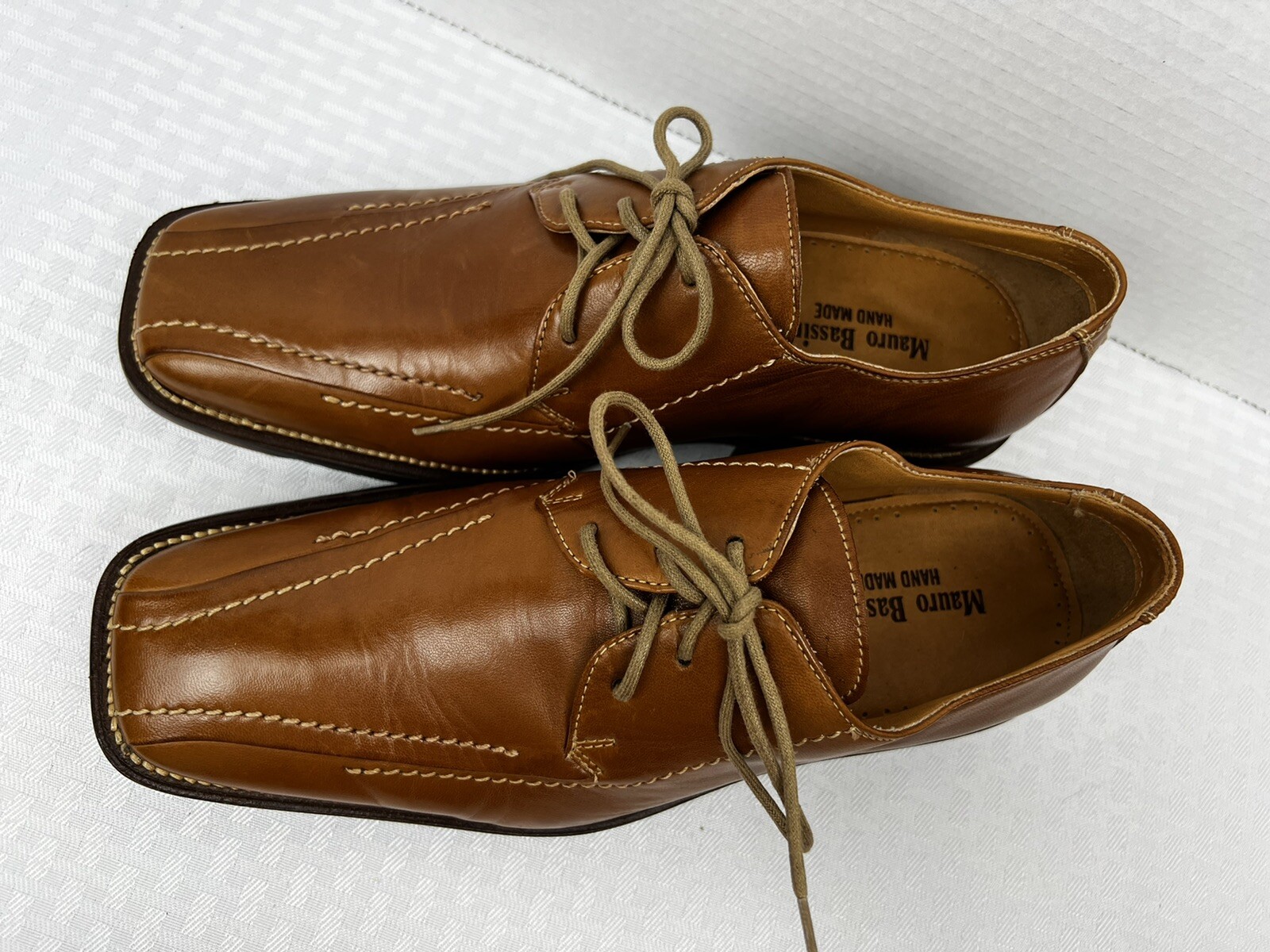 Mauro Bassini Mens Handmade in Brazil brown dress shoes 4001749 Sz9 New Amazing! image 2