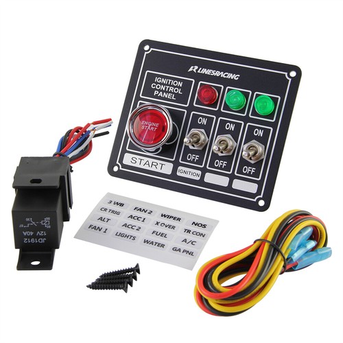 LR Racing Switch Panel Ignition Engine Start Rocker 3 Pins & Lights Switch Panel - Picture 4 of 11