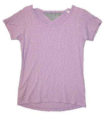 ID Ideology Women's Lightweight Bold T-Shirt Top, Purple, Stripe Size X-Small