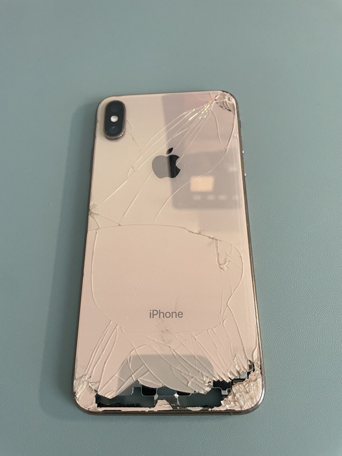 Oem Iphone Xs Max Gold Back Housing Frame Cracked Glass Small Parts | Ebay