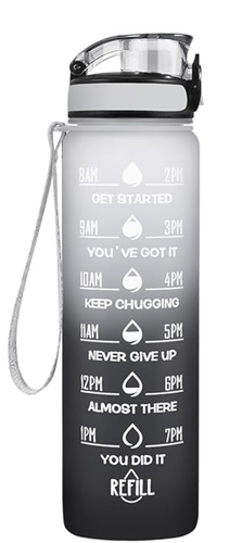 3er Set Sport Motivation Trinkflasche mit Zeitmarkierung 32Oz BPA frei - Bild 30 von 30