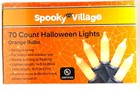 Spooky Village, 2 Pack, 70 Count Orange Halloween Lights, 14 Feet