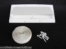 RV Mobile Home Parts Range Hood Vent with Damper Ventline White w/Install Kit