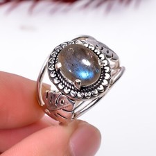 Labradorite Gemstone Handmade Ring,925 Sterling Silver Labradorite Statemen Ring
