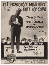 Bert Williams "ZIEGFELD MIDNIGHT FROLIC" Danse de Follies Revue 1919 Sheet Music