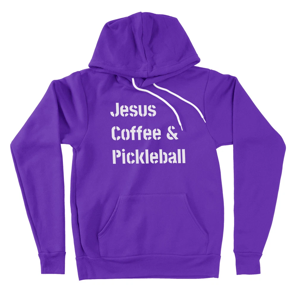 Pickleball Hoodie Sweater Jesus and Coffee Religious Pickleball Apparel faith