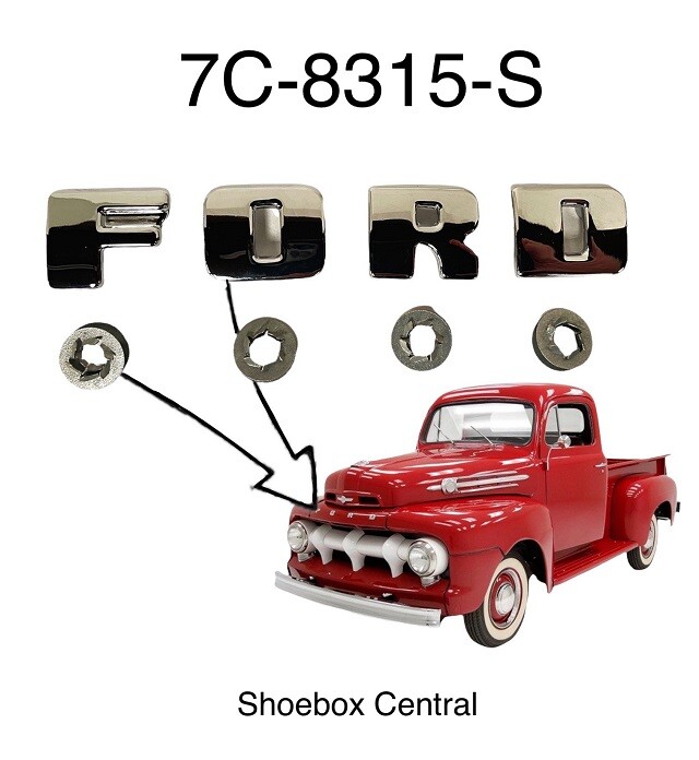 Ford ロゴ入り フォード　バッテリーケース　アンティーク 1948 1949 1950 1951 1952 Ford Pickup Truck Chrome Hood Letter Kit