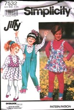 7532 Vintage Simplicity Sewing Pattern Girls Leggings Top Jumpsuit Jumper UNCUT