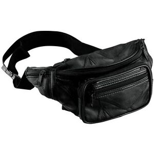 FANNY PACK Sling Bag Black Leather Mens Waist Belt Womens Pouch Chest ...