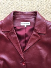 Gerard Darel Ladies Leather Jacket Burgundy Red Very Soft High Quality Leather.