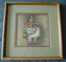 GRACIELA RODO BOULANGER Original Lithograph - Child On Bull - Signed -Nice Frame