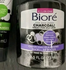 12X 2.5 Oz Biore Charcoal Oil Free Cleansing Micellar Water Makeup Remover 25 Oz