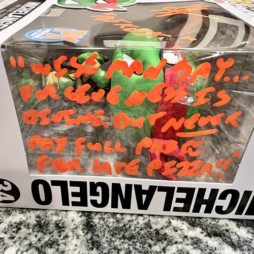 Funko Pop TMNT Ninja Turtles Michelangelo Robbie Rist Signed Autographed NIB COA - Imagen 5 de 11