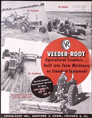 1953 Veeder Root Agricultural Counters for Farm Machinery Brochure