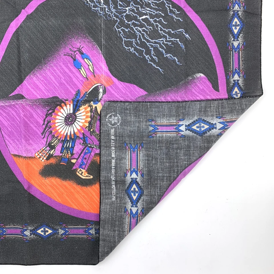 Bufanda Bandana Bailarina Tribal Vintage 15187 Hav-A-Hank 20.5" x 21.5" Hecha en EE. UU. Foto 4 de 4