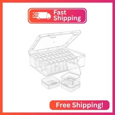 Mathtoxyz Bead Organizer Box, 62Pcs Small Organizers and Storage Plastic Cases,