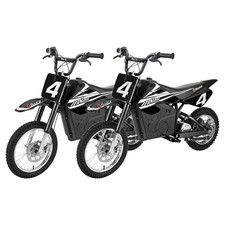 Razor MX650 Dirt Rocket High-Torque Electric Motocross Dirt Bike, Black 2 Pack 