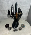 10 Vintage Cocktail Rings Jewelry Costume Adjustable Fashion Colorful Rings