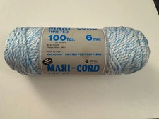 Maxi Cord Herculon Twisted Blue 6MM 100 Yards Polypropylene New BB37