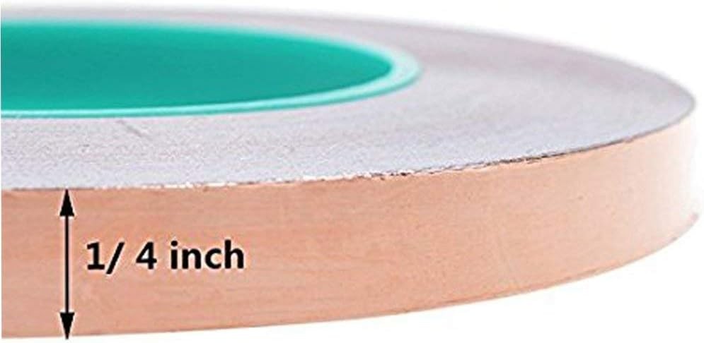 Zehhe Copper Foil Tape 1/4" x 21.8yd Double-Sided Conductive EMI Shielding