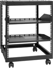 12U Open Frame Server Rack, 23-40 in Adjustable Depth, Free Standing or Wall Mou