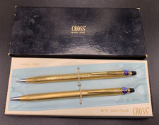 Vintage Cross 1/20 12k gold filled pen and pencil set Oldsmobile Service Guild