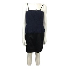 Kate Young For Target Blue Black Peplum Pencil Dress Size 8