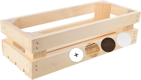 Creative Deco Holzkiste Natur Weinkiste Holz | 34 X 14 X 9 Cm | Obstkiste-image