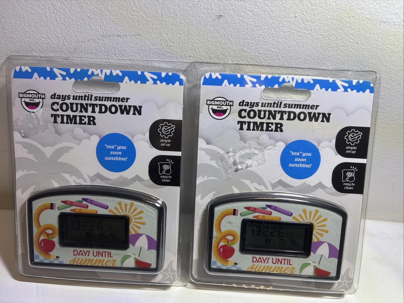 2X BIGMOUTH Daus Until Summer Countdown Clock Days,hr,min, sec Countdown Timer