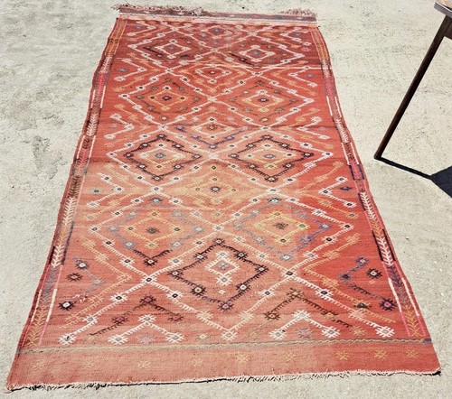 Wunderschöner Vintage Anatolischer Kelim Teppich in Used-Optik aus der Türkei -266 cm x 73 cm - Bild 7 von 14