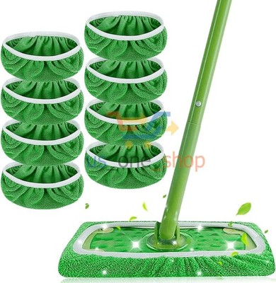 8 Reusable Sweep Cloths Microfiber Wet/Dry Mop Pads Fits Swiffer Sweeper Refills