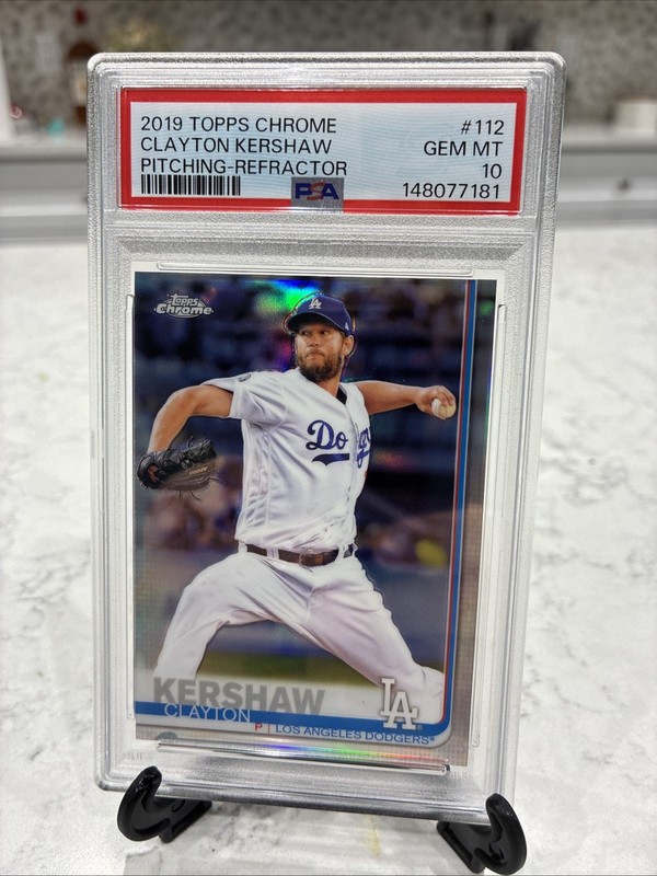 2019 Topps Chrome Clayton Kershaw Refractor PSA 10 Dodgers #112