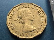 1967 Elizabeth II British  threepenny - Brass  3d