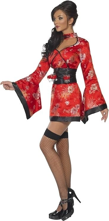 Disfraz de geisha roja vodka para mujer Foto 2 de 4
