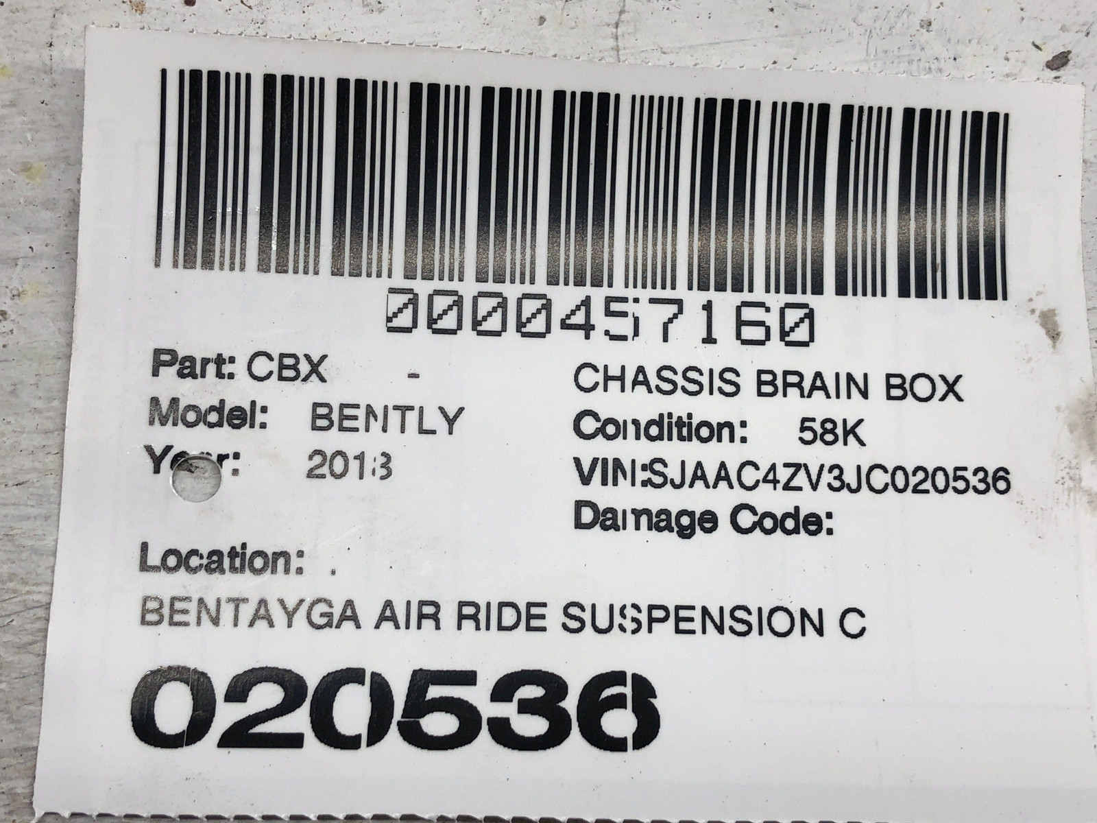Bentley Bentayga 2016-2020 Air suspension module P/N 4M0907777J