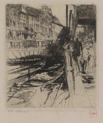 Photo:Via Garibaldi,1880,Canal,Venice,Italy,Otto Henry Bacher
