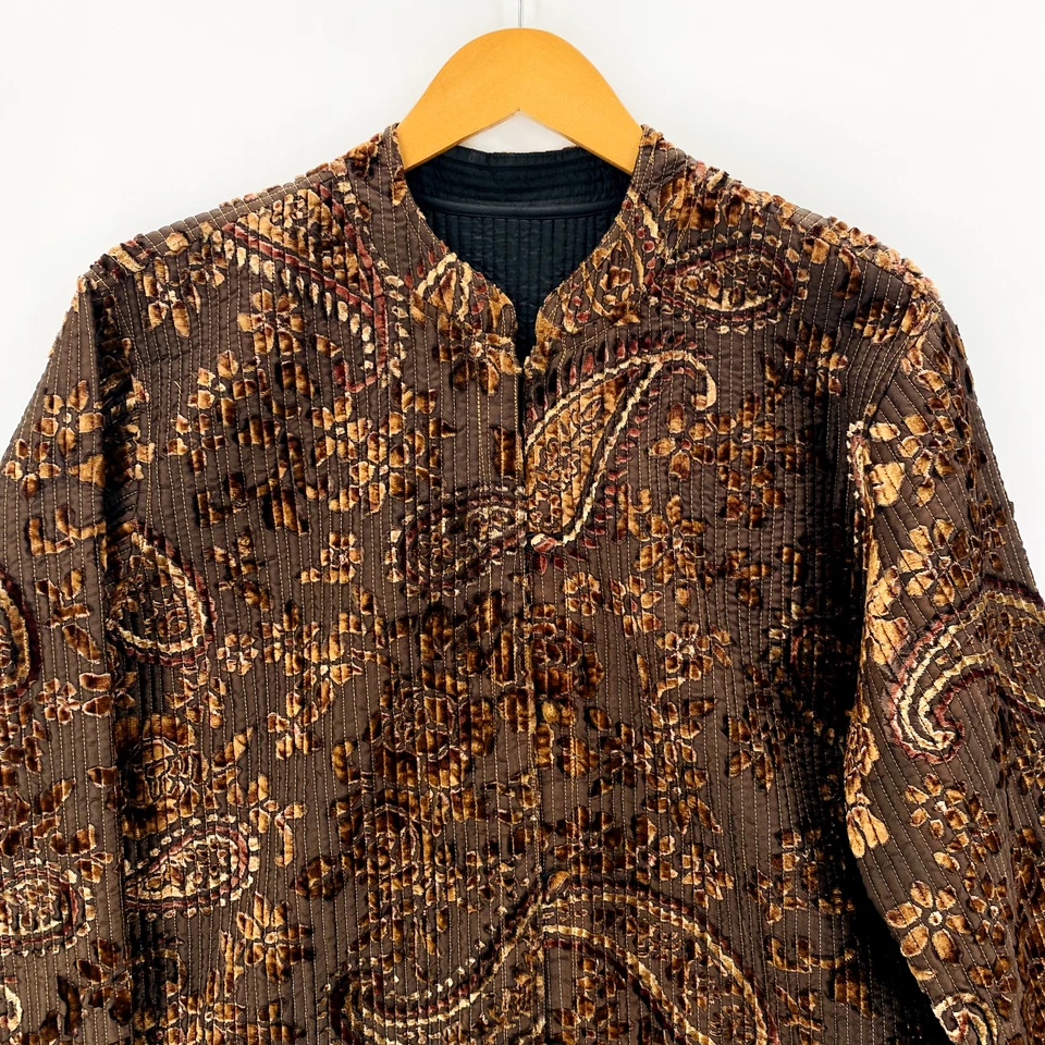 Chaqueta acolchada para mujer Orvis XXL marrón cachemir manga larga plumero Y2K sin etiquetas Foto 3 de 4