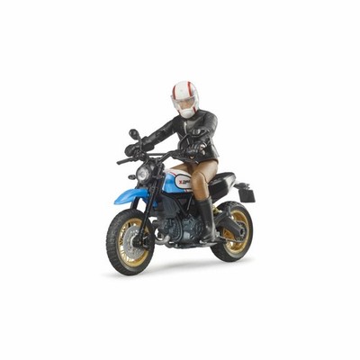 Bruder Freizeit Scrambler Ducati Desert Sled m. Fahrer Motorrad Modell Spielzeug