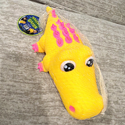 Chomp Chomp Gator Yellow/Pink Foam Squeeze Toy, Squeezable 11 in x 5 in