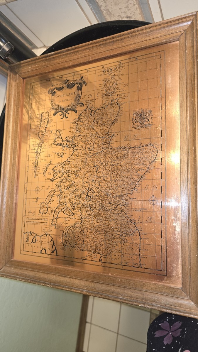 スコットランド 古地図 金色フレーム Framed Etchmaster Copper Original Map Of Scottland | eBay