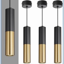 Mikeru GU10 Brass Gold Pendant Lights (Bulb Included), Modern Hanging 3 Color