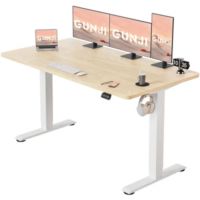 GUNJI Electric Standing Desk Height Adjustable Sit Stand Desk With Smart Memory Pannel