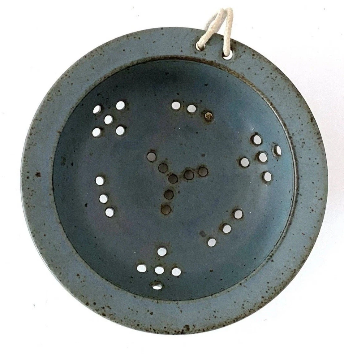 Vintage Ceramic Colander Patrick Horsley Blue Pottery Strainer Pacific Northwest