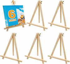 6 Pack 9 Wooden Tabletop Easels Mini Tripod Art Display Stand for Painting