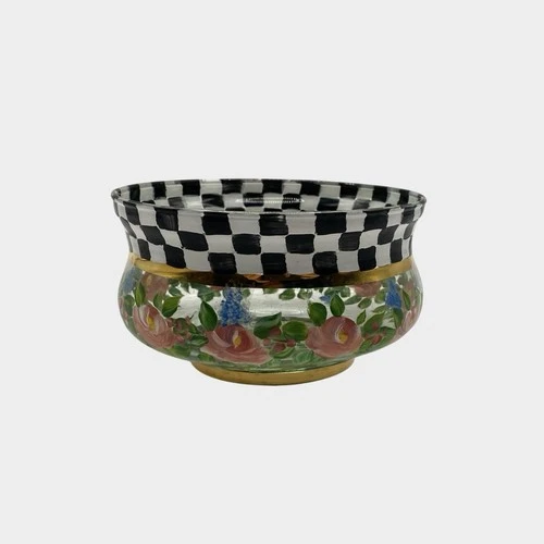 Vintage MacKenzie-Childs Retired Circus Glass Checkered Bowl 4"