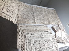 vintage Chee Foo Madeira hand embroidered 1 table runner 6 placemats 8 napkins