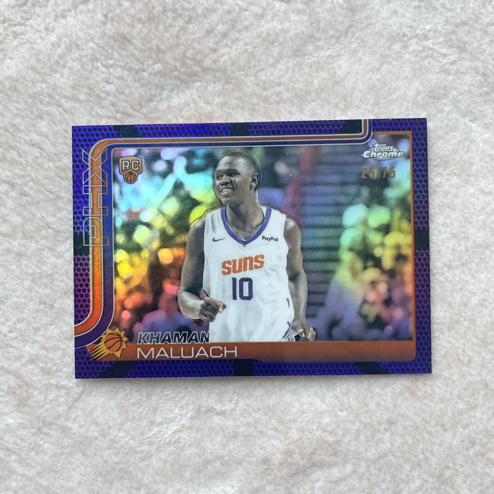 2025-26 Topps Chrome - Khaman Maluach #260 Purple Refractor /75 (RC)